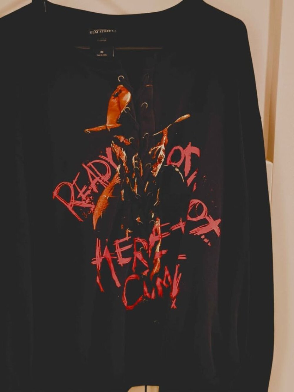 Freddy Krueger Size 3X Long Sleeve Sweatshirt